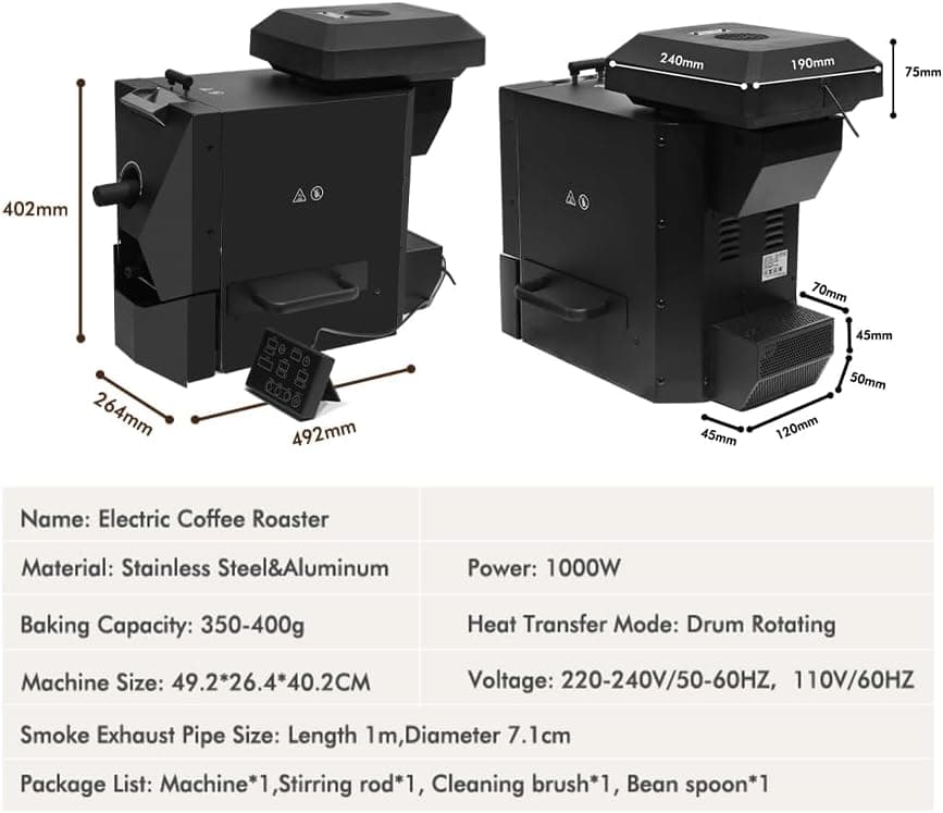 1000W Coffee Roaster 3 Roasting Programs