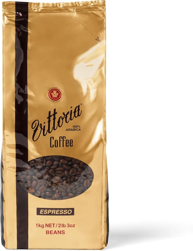 Vittoria Coffee Espresso 100% Arabica Coffee Beans 1kg Dark Roast