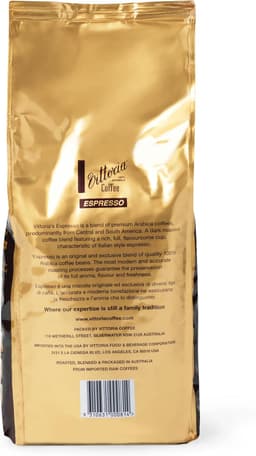 Vittoria Coffee Espresso 100% Arabica Coffee Beans 1kg Dark Roast