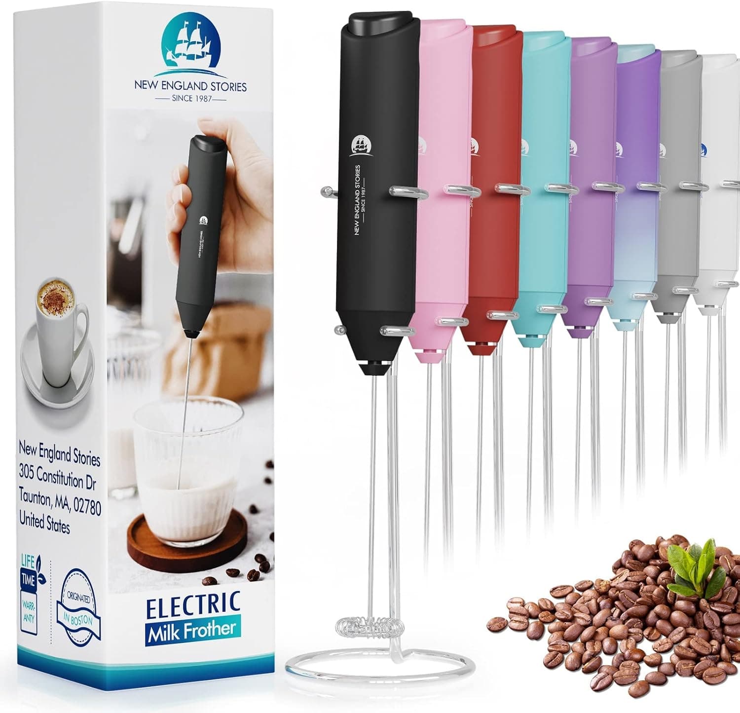 Powerful Milk Frother Handheld Foam Maker Black