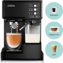 Sunbeam EM5000K Café Barista Coffee Machine | One-Touch Espresso