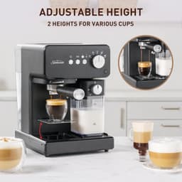 Sunbeam Prima Latte Semi Automatic Coffee Machine | One-Touch Auto Milk Frothing for Cappuccinos & Lattés