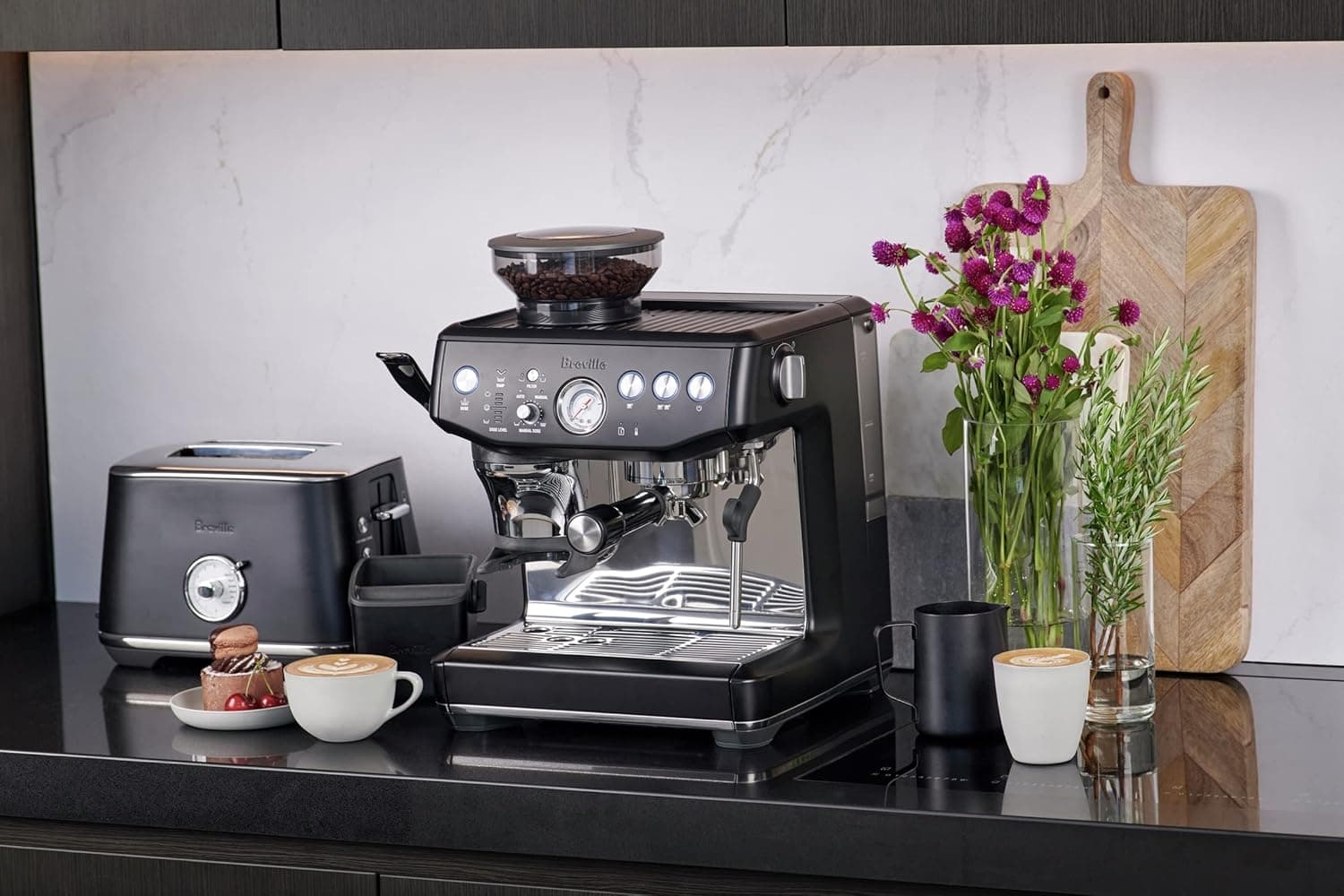 Breville the Barista Express Impress Espresso Machine - Black Truffle